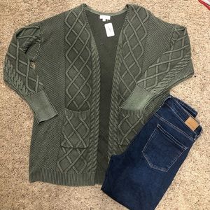 Promesa Olive Cardigan